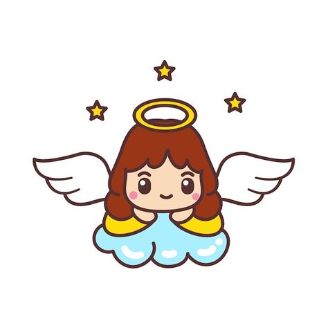 Angel Cartoon, Christmas People, Fairies Flying, Angel Vector, Love Icon, Angel Warrior, Valentine Theme, Vector Christmas, Hand Drawn Vector Illustrations