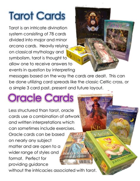 Learn the difference between Tarot and Oracle cards