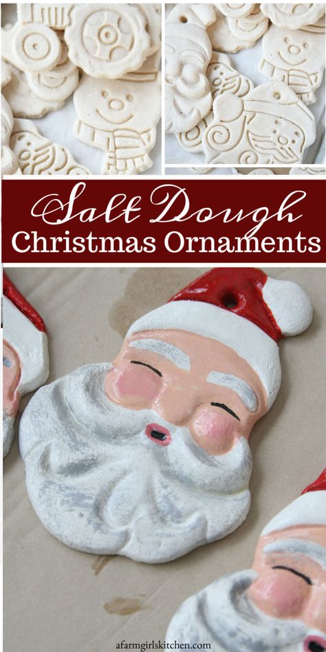 Best Salt Dough Recipe, Homemade Salt Dough, Dough Christmas Ornaments, Salt Dough Christmas, Salt Dough Christmas Ornaments, Homemade Christmas Ornaments Diy, Salt Dough Recipe, Homemade Clay, Salt Dough Ornaments