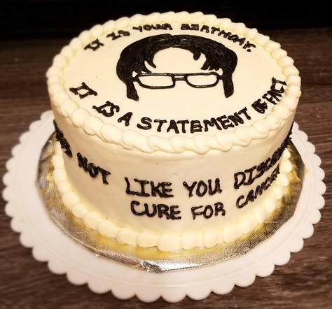 Famous Cakes From Movies, The Office Bday Cake, Office Themed Birthday Cake, It Is Your Birthday The Office Cake, The Office Birthday Cake Ideas, Boss Cake Ideas Office, The Office Cake Ideas, Office Cake Ideas, Office Themed Cake