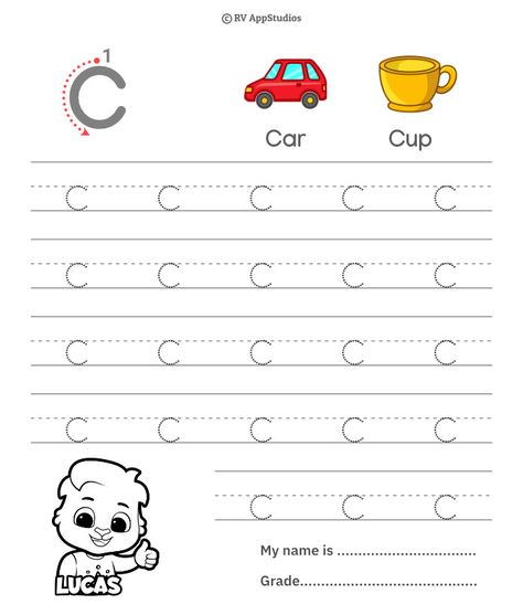 Small Letter c Trace C Worksheets Preschool, Letter C Tracing Preschool, Preschool Letter C Worksheet, Alphabets Worksheet, Trace Small Letters, Letter C Worksheet, C Worksheet, Letter C Trace Worksheet, Lowercase Letters Practice