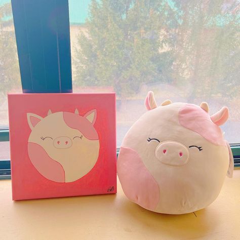 Squishmallow Art Ideas, Painting Ideas On Canvas Squishmallow, Easy Squishmallow Drawing, Squishmallow Painting, Squish Mellow Paintings, Drawing Squishmallow, Cute Canvas Paintings, Cute Canvas, Canvas Painting Designs