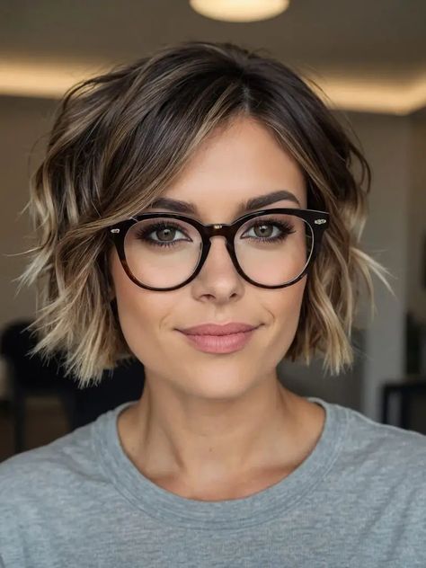 60 Inspiring Short Haircut Ideas for a Fresh New Look Hair Color Styles For Short Hair, Short Bob For Square Face, Chin Length Lob Haircut, Short Layered Haircuts Women, Shag With Glasses, Cute Short Hairstyles For Thick Hair, Short Hair Trends 2024 Haircuts Women, Short Hair For Thinner Hair, Short Hair Color Trend 2024