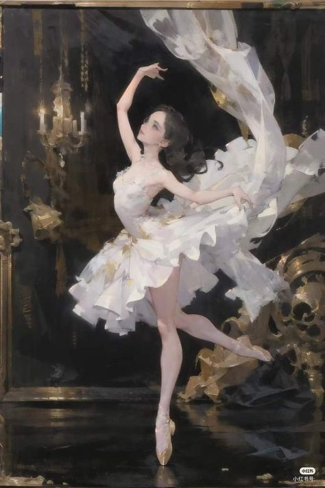 Ballet Illustration, Base Anime, Dancing Drawings, Ballerina Art, Ballet Art, Art Painting Gallery, Arte Sketchbook, Fairytale Art, Digital Art Anime