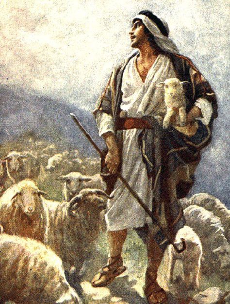 I do not know why I saw the shepherd, but his appearance sticks in my mind, and I will never forget him. I wrote the article in case anyone has a feeling about who he was, and why he was there. If you see a shepherd walking the road in the middle of the day who looks like he came out of the biblical times, then note he might be just as usual as the one I saw. Bible Commentary, Holy Quotes, Christian Images, King David, The Good Shepherd, Biblical Art, Religious Books, The Shepherd, Bible Stories