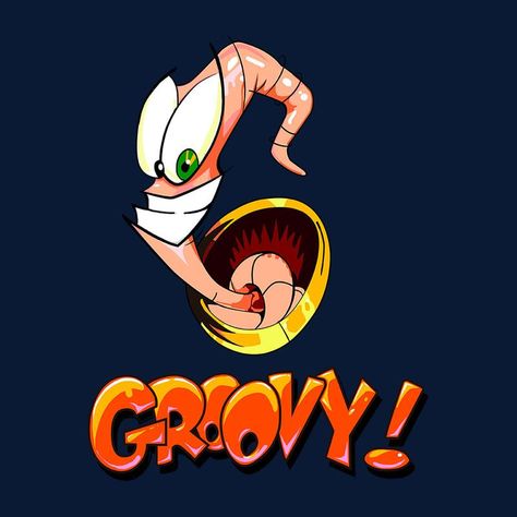 Earth Worm, Game Tattoo, Earthworm Jim, Video Game Tattoo, Cloud City, Gaming Art, Gaming Tattoo, V Games, Graffiti Characters