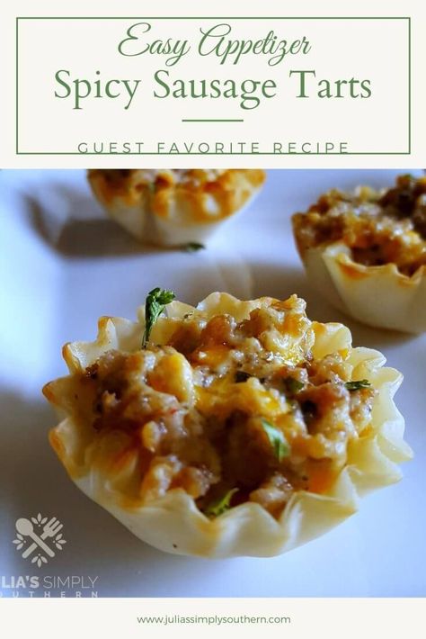 Fall Recipes Appetizers, Savoury Finger Food, Phyllo Cups, Fall Appetizers, Stuffed Shells Recipe, Spicy Sausage, Appetizer Bites, How To Cook Sausage, Party Food Appetizers