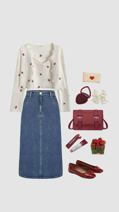 #outfit #outfitinspo #modestoutfits #fashion #style #modestfashion #ootd #strawberry #minimal #styleinspo #inspo #beauty #summer #summeraesthetic #redaesthetic #red #vibes #springaesthetic #spring Ootd, Led, Red, Beauty