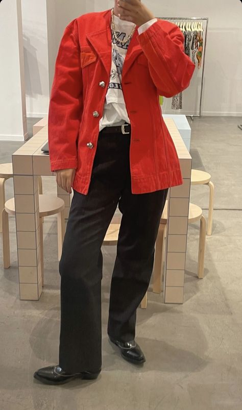 Red Suede Jacket Outfit, Suede Jacket Outfit, Red Suede Jacket, Jacket Outfit, Red Suede, Fashion Books, Suede Jacket, Jacket Outfits, Red Leather Jacket