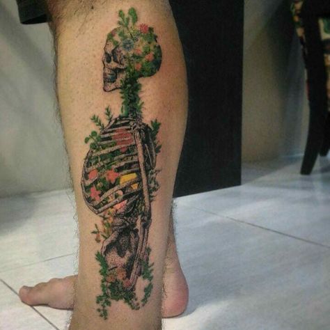 #CoolTattoos #TattooArt #InkMaster #TattooDesigns #InkedUp #TattooLovers #InkInspiration #TattooIdeas #CreativeInk #TattooStyle Skeleton Earth Tattoo, Skeleton With Plants Tattoo, Colorful Skeleton Tattoo, Botanical Skeleton Tattoo, Nature Skeleton Tattoo, Overgrown Skull Tattoo, Full Skeleton Tattoo, Floral Skeleton Tattoo, Botanical Sleeve