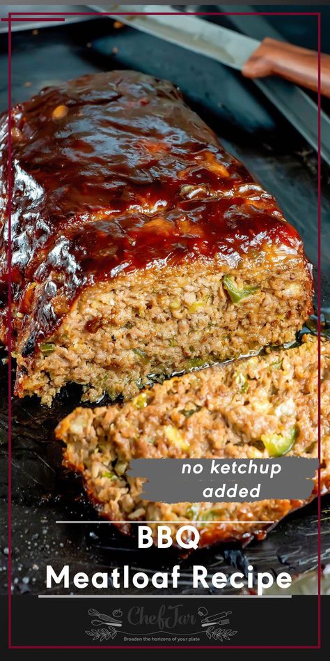 Try this BBQ Meatloaf! This easy meatloaf recipe starts with tender and flavorful meatloaf made with ground beef and coated with barbecue meatloaf glaze on top. It's the juiciest and tastiest meatloaf ever! #meatloaf #meatloafrecipe #groundbeef Barbecue Meatloaf Recipes, Meatloaf Glaze Recipe, Meatloaf Sauce Recipe, Meatloaf With Bbq Sauce, Barbecue Meatloaf, Savory Meatloaf, Bbq Meatloaf, Easy Ground Beef Recipes, Beef Meatloaf