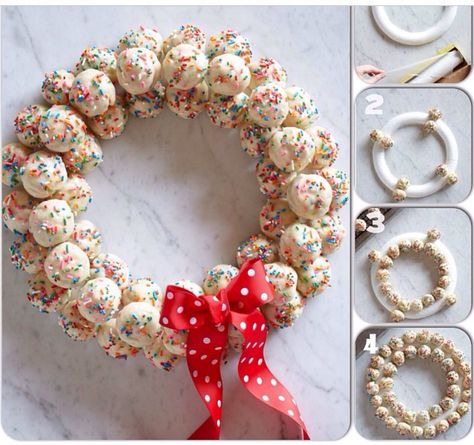 Donut Hole Wreath Finger Food Recipes, Christmas Eats, Recipes Bbq, Baking Products, Baking Kit, Site Map, Easy Italian, Christmas Sweets, Holiday Centerpieces