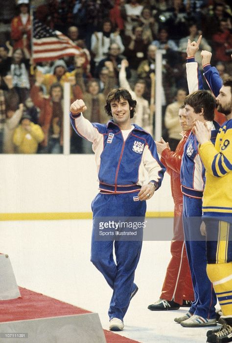 Jim Craig heading to the medal podium. 1980 Olympics, Jim Craig, Bujo Aesthetic, Eddie Cahill, Ice Hockey Goalie, Team Usa Hockey, Lake Placid Ny, Usa Hockey, Us Olympics