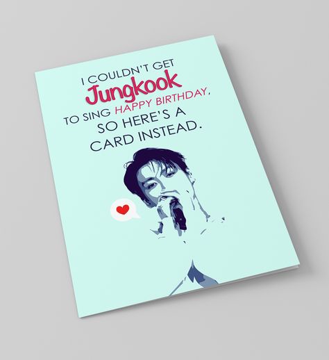 Jungkook Jeon Jungkook JK BTS happy birthday card instant downloadable cute Korean printable k-pop kpop greeting card *PLEASE NOTE* This is a digital card download ONLY. There are no printed materials being shipped. This card may be printed at home using your own printer or a local print shop. You can download and use this card an unlimited number of times. From this order, you'll receive: - A high resolution printable JPG formatted for A4 paper size - A high resolution printable JPG formatted f Korean Printable, Bts Happy Birthday, Creative Birthday Cards, Cute Happy Birthday, Birthday Card Drawing, Bts Birthdays, Bday Cards, Korean Birthday, Singing Happy Birthday