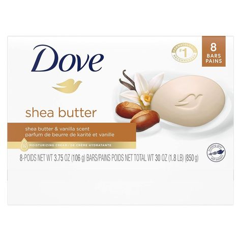 Dove Shea Butter Bar Soap Skin Cleanser for Gentle Soft Skin Care - Pack of 8 Just click the link 👇 https://amzn.to/4a7AyAm Dove Bar Soap Aesthetic, Dove Bar Soap, Best Bar Soap, Dove Beauty Bar, Dove Soap, Gentle Skin Cleanser, Basic Skin Care Routine, Body Hygiene, Shower Skin Care