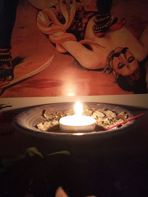 Kali Altar, Pagan Home, Home Altar, Tea Light Candle, Witch, Candles