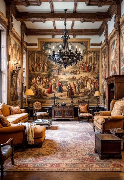 Old Money Living Room History Interior Design, Old Money Living Room, Old Money Decor, Old Money Homes, Old Money Interior Design, Old World Interiors, Antique Interior Design, Living Room Board, World Tapestry