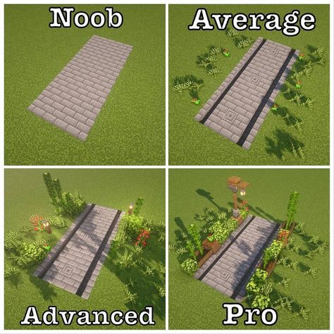 Minecraft Stone Path, Minecraft Building Blueprints, Minecraft Building Ideas, Minecraft Building Guide, Case Minecraft, Rumah Minecraft Sederhana, Minecraft Structures, Bangunan Minecraft, Minecraft Cottage