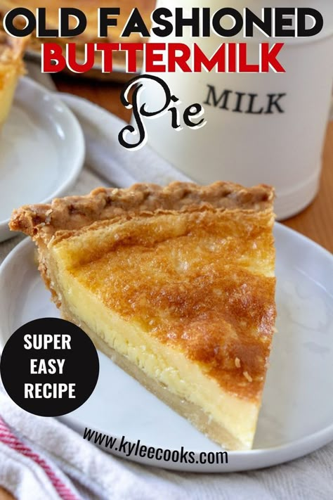 Southern Buttermilk Pie, Buttermilk Pie Recipe, Southern Pies, Chess Pie Recipe, Buttermilk Pie, Southern Desserts, Buttermilk Recipes, Easy Pie Recipes, Banoffee Pie