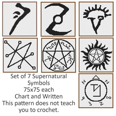 https://buff.ly/2w9nWYB Crochet Supernatural Pattern, Supernatural Crochet Patterns, Crochet Supernatural, Supernatural Crochet, Supernatural Blanket, Supernatural Symbols, Crochet Baby Blanket Beginner, Crochet 101, Graph Patterns