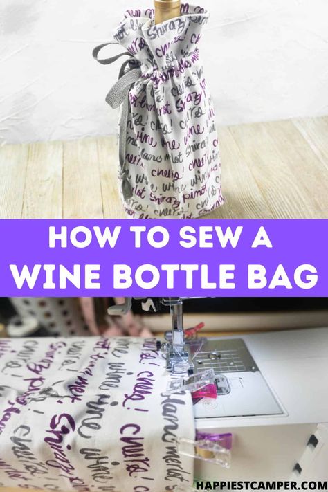 Homemade Wine Bottle Bags, Wine Bottle Bags Pattern How To Make, How To Make A Wine Bottle Gift Bag, Wine Bottle Gift Bags To Sew, Diy Wine Bottle Bag, Wine Bags To Sew, Wine Bottle Bags Pattern, Wine Bag Diy, Wine Bag Pattern