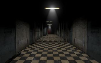 Dark School Hallway, Scary Hallway, Dark Desktop Wallpaper, Hallway Wallpaper Ideas, Hallway Dark, Hallway Background, Halloween Moodboard, Wallpaper Hallway, School Hallway