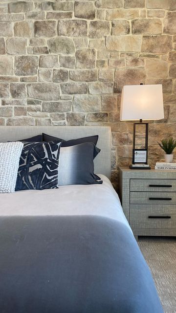 Limestone Accent Wall Interior, Stone Headboard Wall, Loire Valley Eldorado Stone, Eldorado Stone Loire Valley, Eldorado Stone Grand Banks Limestone, Indiana Limestone Fireplace, Eldorado Stone, Loire Valley, Fireplace Wall