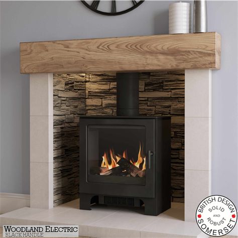 Woodland Electric Stove Free Standing Electric Fire, Inset Stove Fireplace Ideas, Electric Stove Fireplace Ideas, Fire Stove Living Room, Stove Fireplace Ideas, Electric Wood Burning Stove, Electric Wood Stove, Electric Stove Fireplace, Gas Stove Fireplace