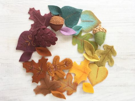 Felt Leaves Sewing Pattern PDF Download Felt Plants Garland - Etsy New Zealand Wreath Fall Autumn, Felt Plants, Fall Felt Crafts, Felt Autumn, Felt Sewing, Felt Crafts Patterns, Felt Leaves, Quilting Notions, Felt Embroidery