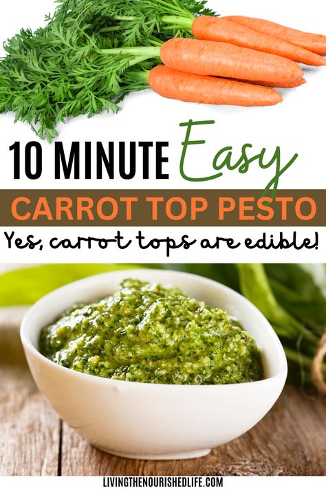 are carrot tops edible and a easy carrot top pesto dip! Carrot Leaf Pesto, Carrot Top Pesto, Carrot Tops, Pesto Dip, Weekly Meals, Carrot Top, Meals Recipes, Nourishing Foods, Waste Free