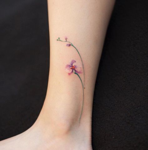 Orchid Flower Tattoos, Delicate Flower Tattoo, Tattoos Tiny, Most Beautiful Flower, Orchid Tattoo, Beautiful Flower Tattoos, Flora Flowers, Subtle Tattoos, Tattoos For Daughters