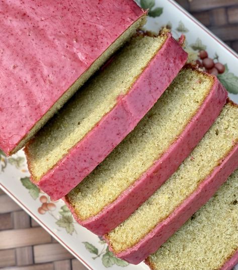 Chamomile Tea Cake with Strawberry Icing (Slice of Tea Cake & A Cuppa Tea) - 3jamigos Chamomile Cake With Strawberry Icing, Strawberry Camomile Cake, Chamomile Tea Cake, Dehydrated Strawberries, Strawberry Icing, Cake With Strawberry, Tea Cakes Recipes, Tea Treats, 2023 Recipes