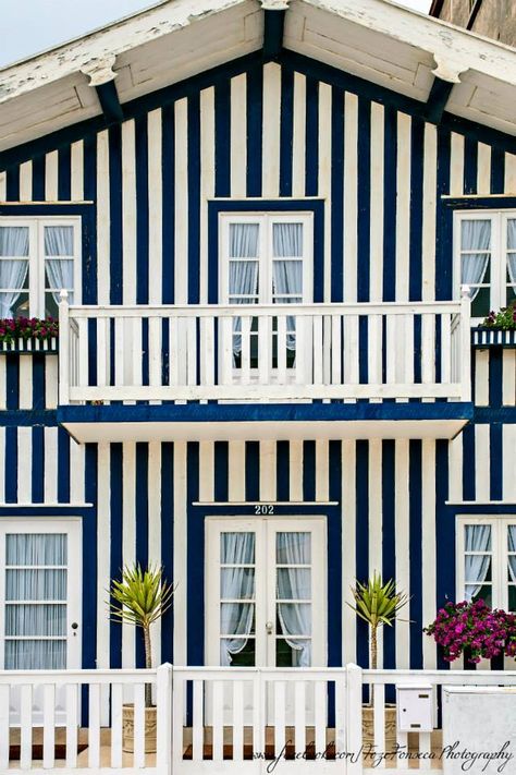 Costa Nova, Aveiro Portugal Roadtrip, Portuguese Culture, Costa Nova, Visit Portugal, Beautiful Houses, Albufeira, Algarve, Curb Appeal, Outdoor Spaces