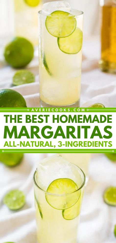 Fresh Homemade Margaritas (No Mix!) - Averie Cooks Booze Recipes, Homemade Margaritas, Alcohol Beverages, Refreshing Beverages, Fresh Juices, Food Stories, Festive Cocktails, Food Critic, Alcoholic Drink