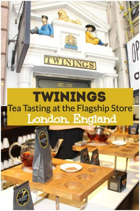 Twinings Tea Tasting In London, England: Sampling teas at the oldest shop in the City of Westminster, Twinings flagship store on The Strand in central London, England Twinings Tea Shop London, Best Tea Shops In London, High Tea London England, Twinnings Tea, London Adventures, Twinings Tea, London England Travel, London Tea, Tea Store