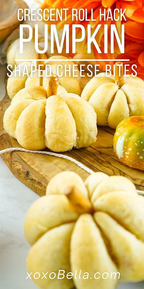 Crescent Roll Mummies, Crescent Pumpkin Rolls, Crescent Roll Halloween Ideas, Pumpkin Shaped Dip, Pumpkin Shaped Rolls Easy, Pumpkin Shape Rolls, Pumpkin Shaped Dinner Rolls Easy, Pilsbury Crescent Appetizer, Mini Crescent Roll Recipes