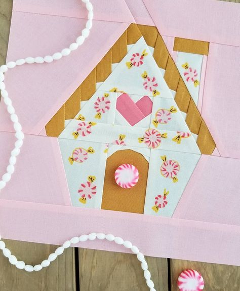 Susan on Instagram: “This one's in the shop! I kept the door simple, as I imagined it a good place to fussy cut, stamp or embroider. I can't wait to see what…” Gingerbread House Paper, Gingerbread Quilt, House Quilt Block, House Quilt Patterns, Picnic Quilt, Paper Pieced Quilt Patterns, Paper Pieced Quilt, House Quilts, Quilt Block Pattern