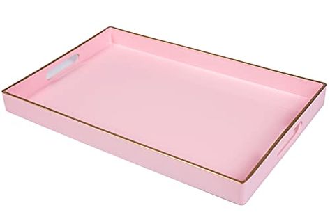 Ash Herbert's Amazon Page Pink Kitchen Accessories, Tray For Ottoman, Modern Serving Trays, Tray For Coffee Table, Pink Tray, Bathroom Vanity Tray, Makeup Tray, Valentine's Decor, Tray With Handles