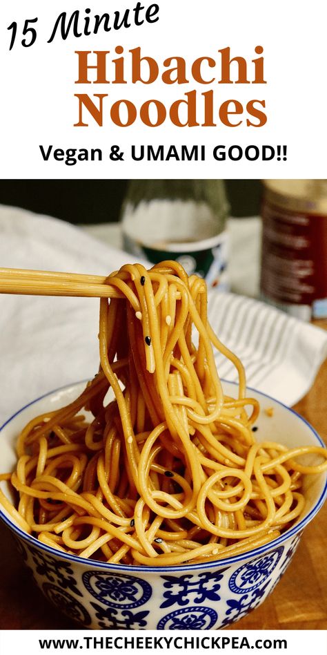 Vegan Hibachi, Indulgent Dinner, Hibachi Noodles, Vegan Noodles Recipes, Japanese Noodle Dish, Garlic Noodles Recipe, Hibachi Recipes, Teriyaki Noodles, Noodles Japanese