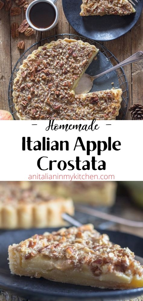 Italian Pastry Cream, Healthy Apple Cinnamon Muffins, Apple Crostata, Apple Cinnamon Recipes, Recipe Using Apples, Crostata Recipe, Italian Cakes, Italian Recipes Dessert, Italian Pastry