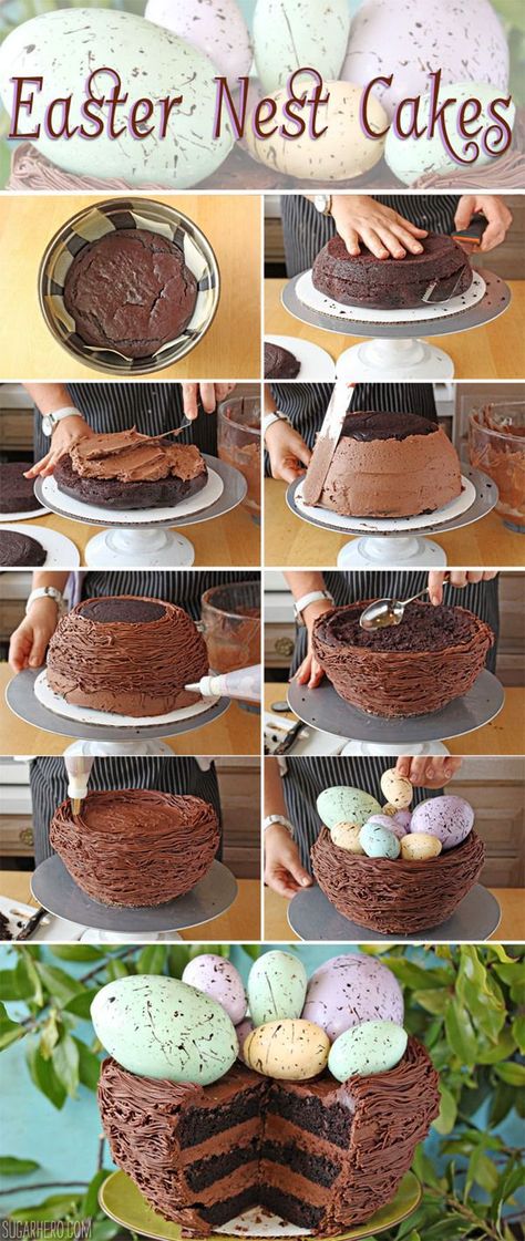 Easter Nest Cake, Nest Cake, Cake Dessert Recipes, Tårta Design, Easter Egg Cake, Easter Nests, Easter Sweets, Easter Baking, Easter Goodies