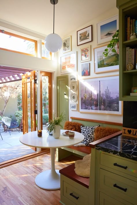 Electric Colors, Eames House, South Pasadena, Craftsman Bungalow, Craftsman Bungalows, Maximalist Decor, Home Vibes, Dining Nook, Kitchen Cabinetry