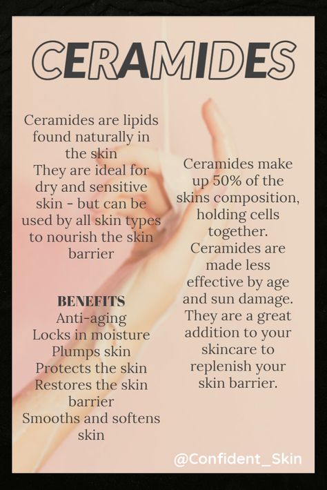 Did you know that ceramides are literally holding your cells together? This often overlooked ingredient is essential to ani-aging and skin health. Ceramides help your skin stay soft, plump and protected no matter your skin type or age. #skincare #skincareroutine #skincaretips #beauty #Confident_Skin #oilyskin #dryskin #combinationskin #sensitiveskin #acneproneskin #antiaging #ceramides What Are Ceramides, Ceramides Benefits, Ceramides Skin Care, Beauty Skin Quotes, Skin Facts, Skin Care Business, Skin Advice, Skin Care Guide, Skin Aesthetics