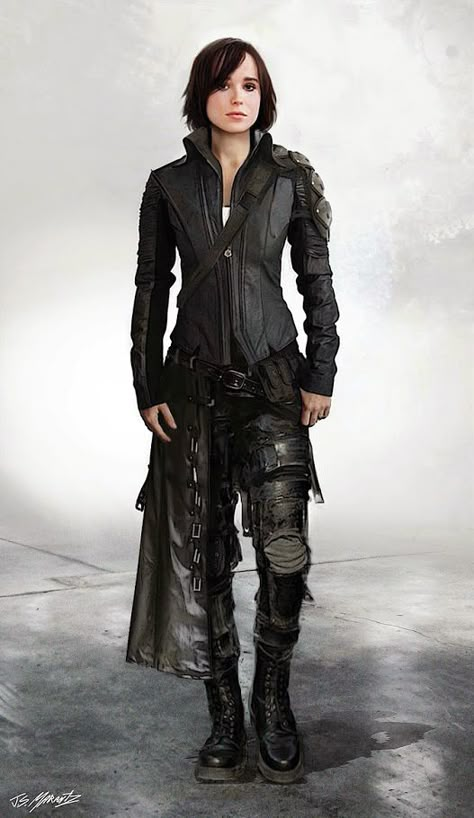 Ellen Page - Concept art alternate costumes of Kitty Pryde in X-Men: Days of Future Past. Moda Steampunk, Diy Outfits, Leather Clothes, Post Apocalyptic Fashion, Apocalyptic Fashion, Days Of Future Past, Style Steampunk, Men's Day