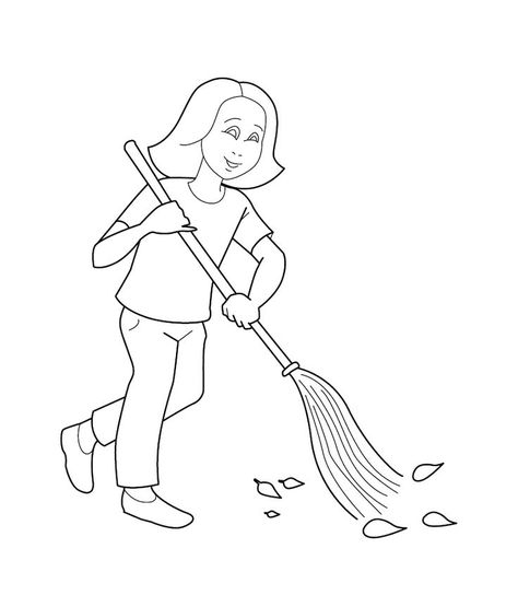 This cleaning colouring page emphasis our little one to maintain a clean environment for the health of all humans. Swachh Bharat Drawing Ideas, Cleaning Drawing, Environment Drawing, Preschool Counting Worksheets, Colouring Page, Good Manners, Clean Environment, Printable Coloring Book, Coloring Pictures