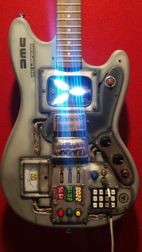 Cyberpunk Guitar, Fender Guitars Telecaster, Electric Guitar Stratocaster, Music Influence, Squier Affinity Stratocaster, Mustang Custom, Back To The Future Delorean, Electronic Guitar, Fender Mustang