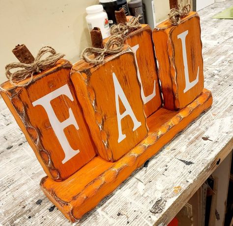 Fall Table Centerpiece/ Fall Decor/fall Word Stand up Tabletop Decoration/ Rustic Autumn Sign - Etsy Christmas Crafts Signs, Diy Decor To Sell, 2x4 Fall Crafts, Fall Wood Working Projects, Diy Fall Wood Crafts To Sell, Fall Woodworking Projects, Diy Fall Wood Decor, Rustic Fall Decor Ideas, Fall Pallet Ideas