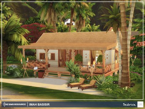 Sims 4 Island Living, Sims Architecture, Sims Builds, Sims Ideas, Casas The Sims 4, Tropical House, Sims 4 Build, Island Living, Gallery Design