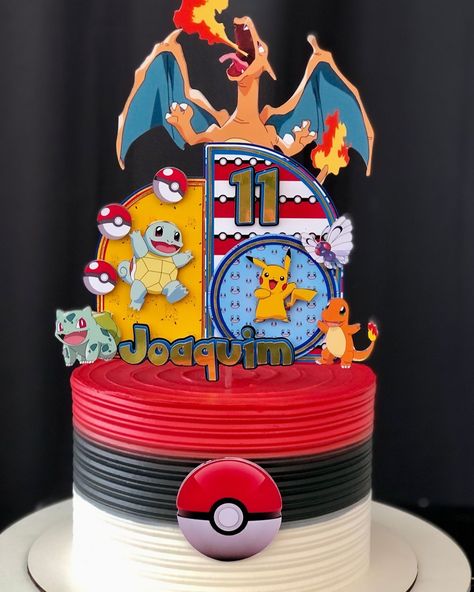 Bolo Pokemon, Pikachu Birthday, Pokemon Cake Topper, Piñata Ideas, Pokemon Cake, Pokemon Images, 9th Birthday, South Park, Cake Topper