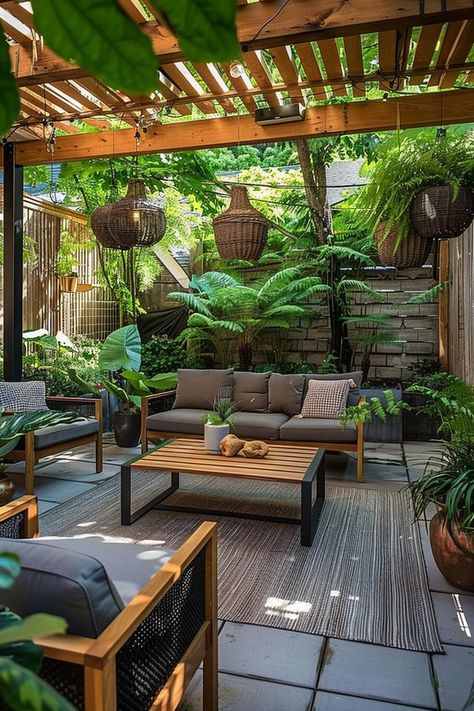 Backyard Patio Ideas: Perfect Outdoor Living - Quiet Minimal Backyard Terrace Landscaping, Deck Around Trees, Terrace Garden Ideas, Terraced Landscaping, Urban Garden Design, Terrace Decor, Courtyard Gardens Design, Backyard Porch, Patio Inspiration